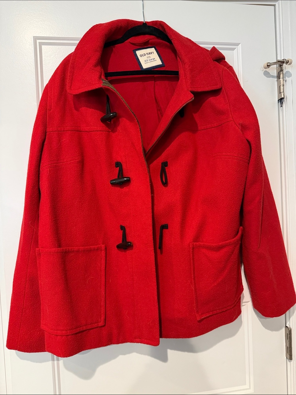 Old Navy Women's Red Toggle Pea Coat
